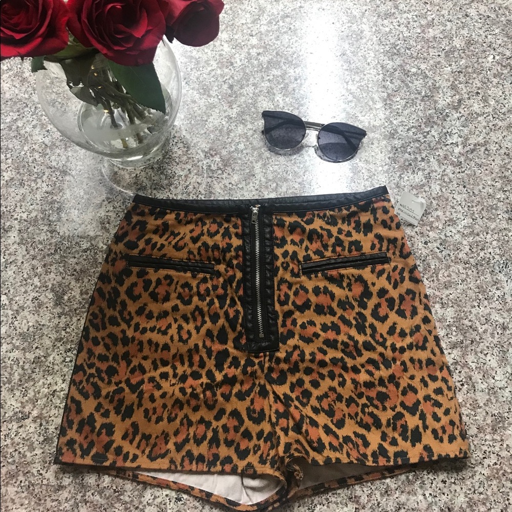High wasted cheetah shorts size 4